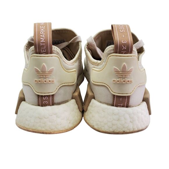 Adidas NMD R1 Boost Athletic Shoes Womens 8 Chaulk White Beige Lace Up Casual - Picture 6 of 10